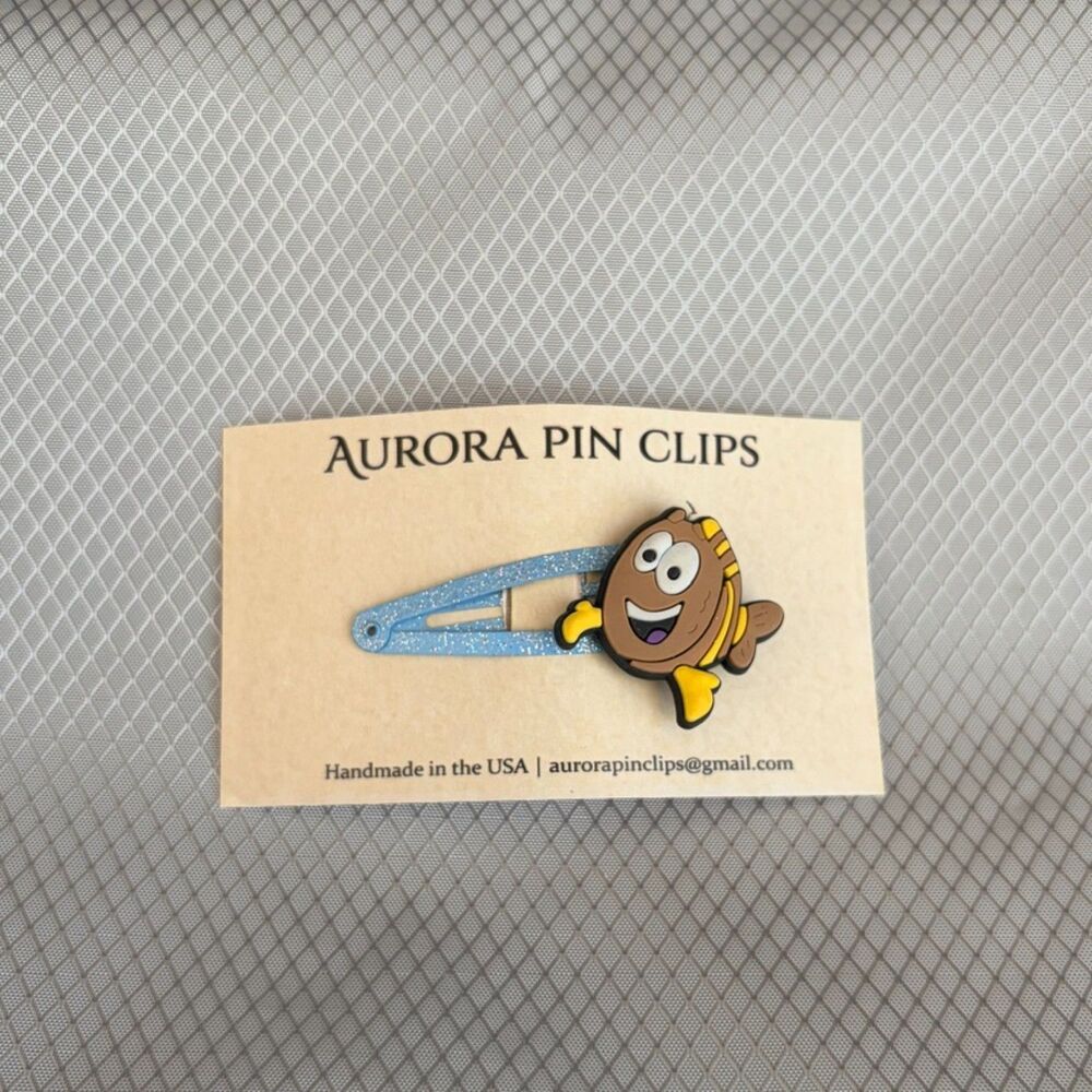 Mr. Grouper Bubble Guppies - Aurora Pin Clips - 55mm Hair Clip